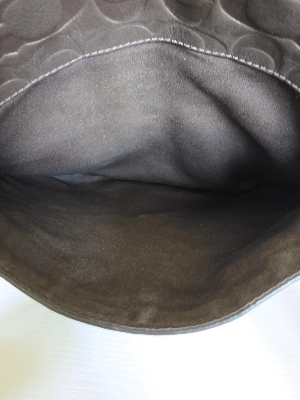 Coach Embossed Signature Messenger Bag - Dark Brown